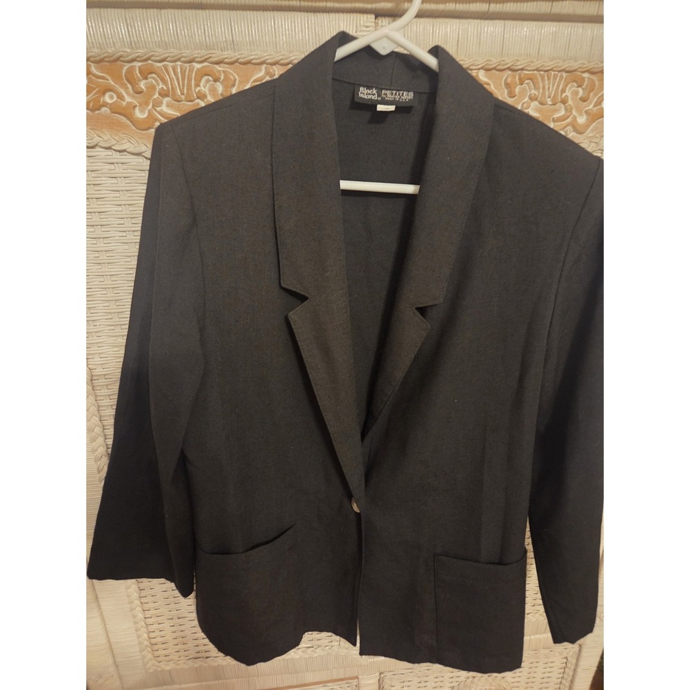Womens Blazer Jacket Navy Made in USA Block Island SZ 12 Petite